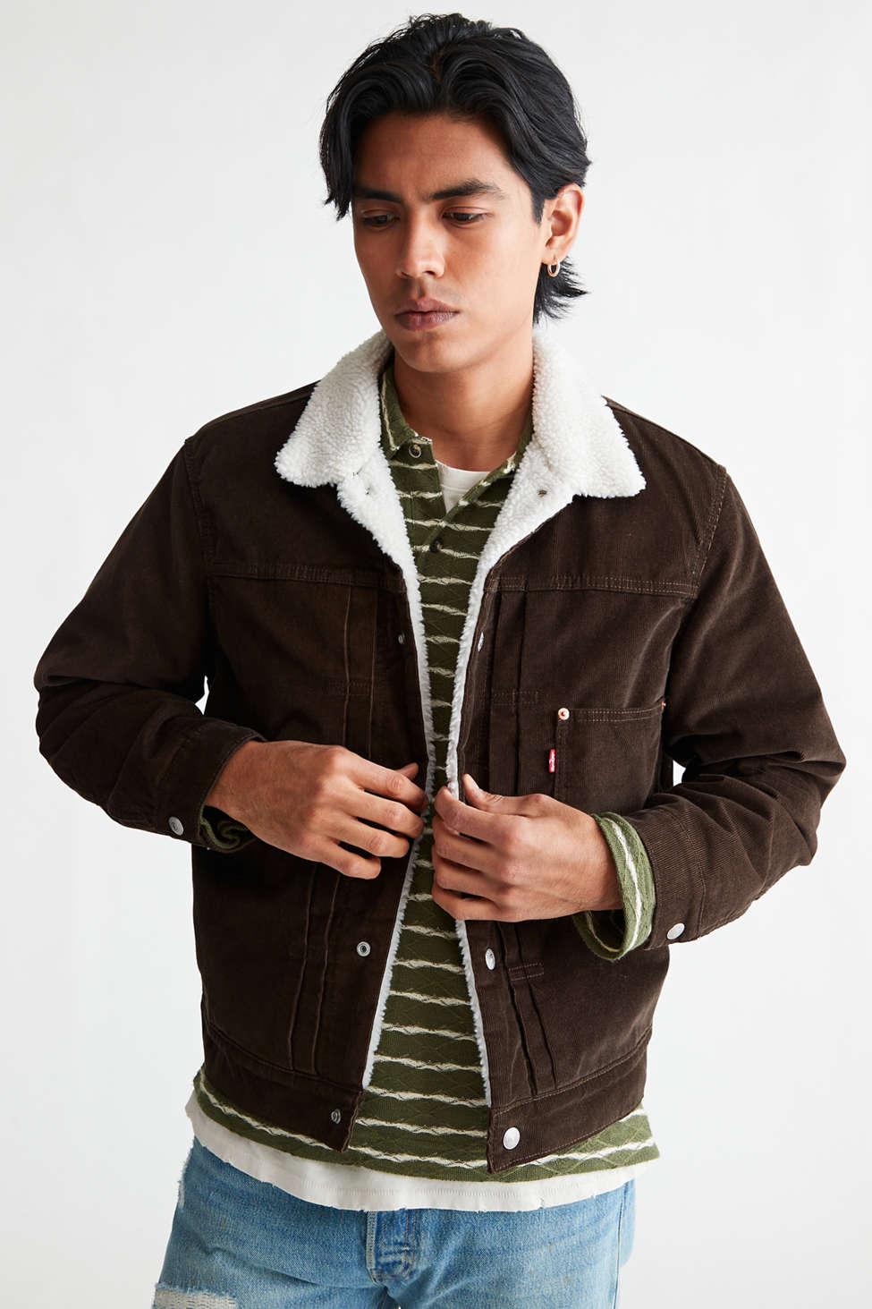 Brown corduroy levi jacket new arrivals