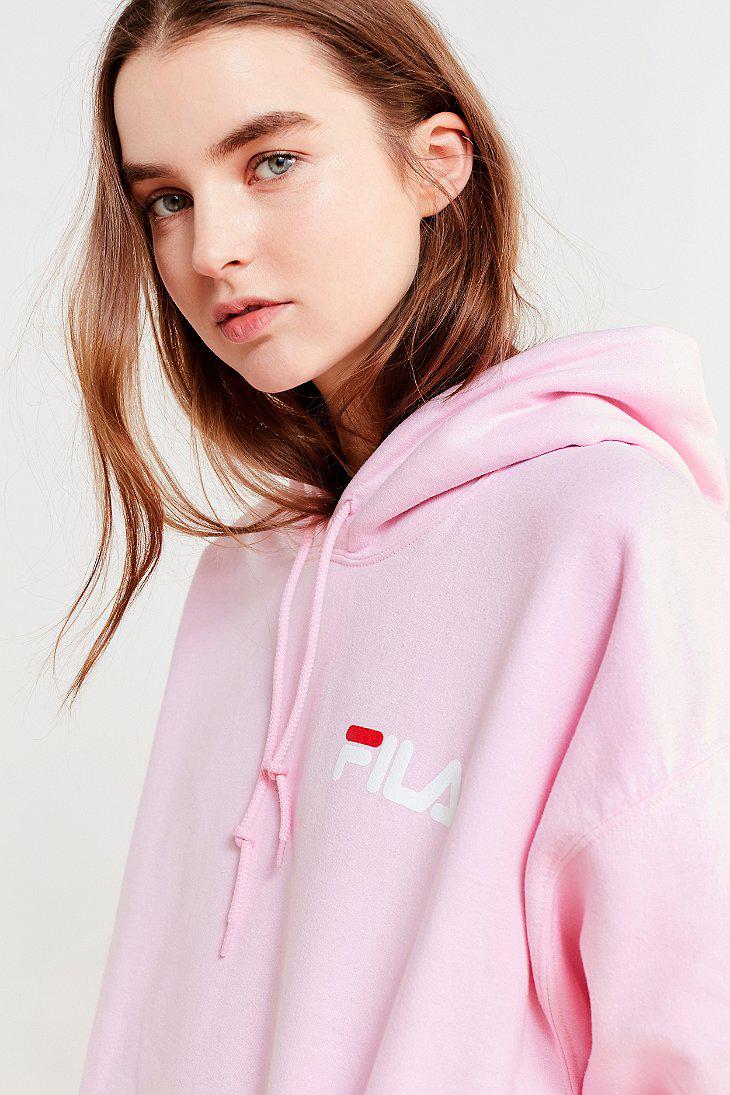 light pink fila hoodie