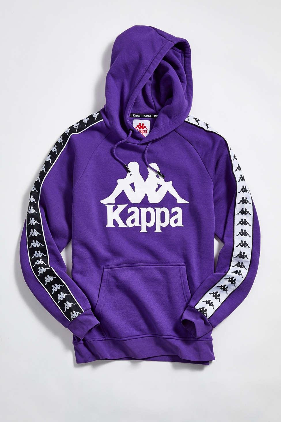 Kappa Cotton Banda Pullover Black Hoodie Sweatshirt in Purple for Men - Lyst