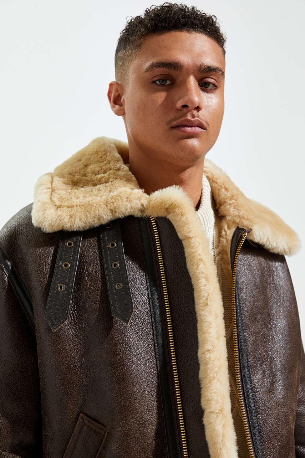 Schott Nyc Schott B3 Shearling Leather Bomber Jacket for Men | Lyst