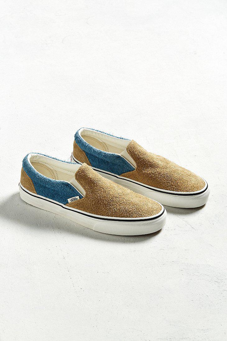 fuzzy slip on vans