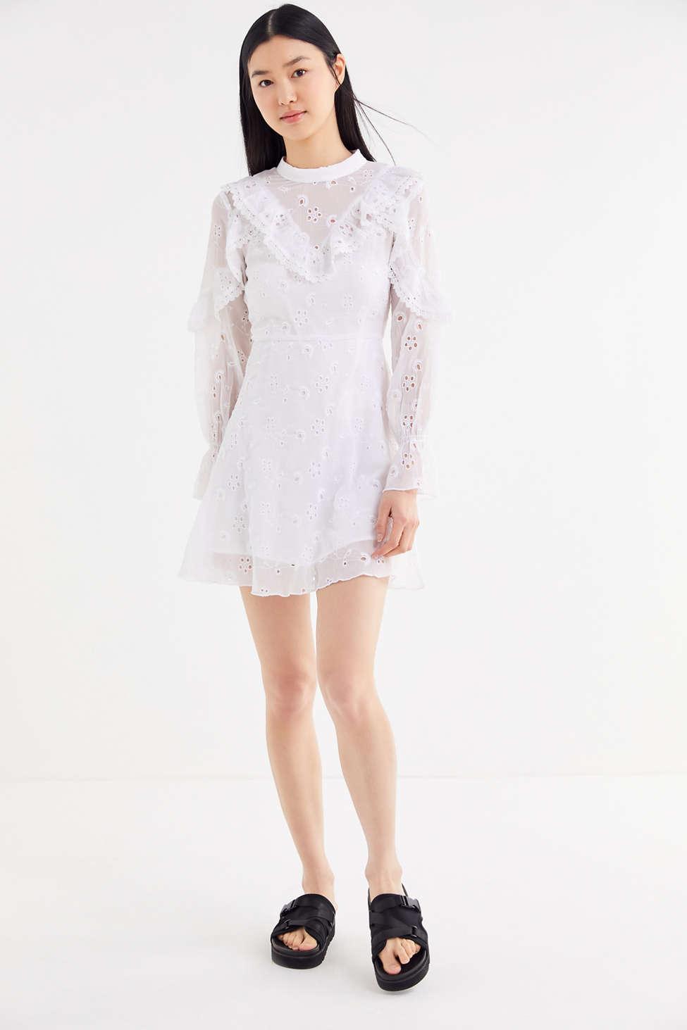 urban outfitters white eyelet dress