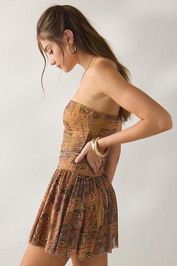 urban outfitters brown mini dress UO Pina Empire Waist Mini Dress