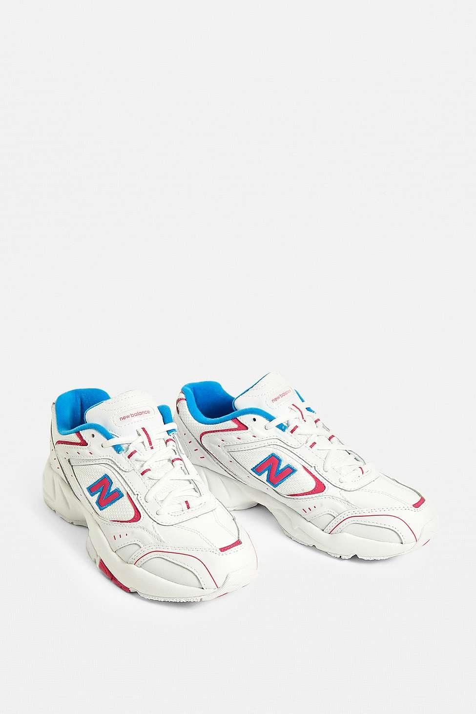 New Balance Leather 452 White & Blue Trainers - Lyst
