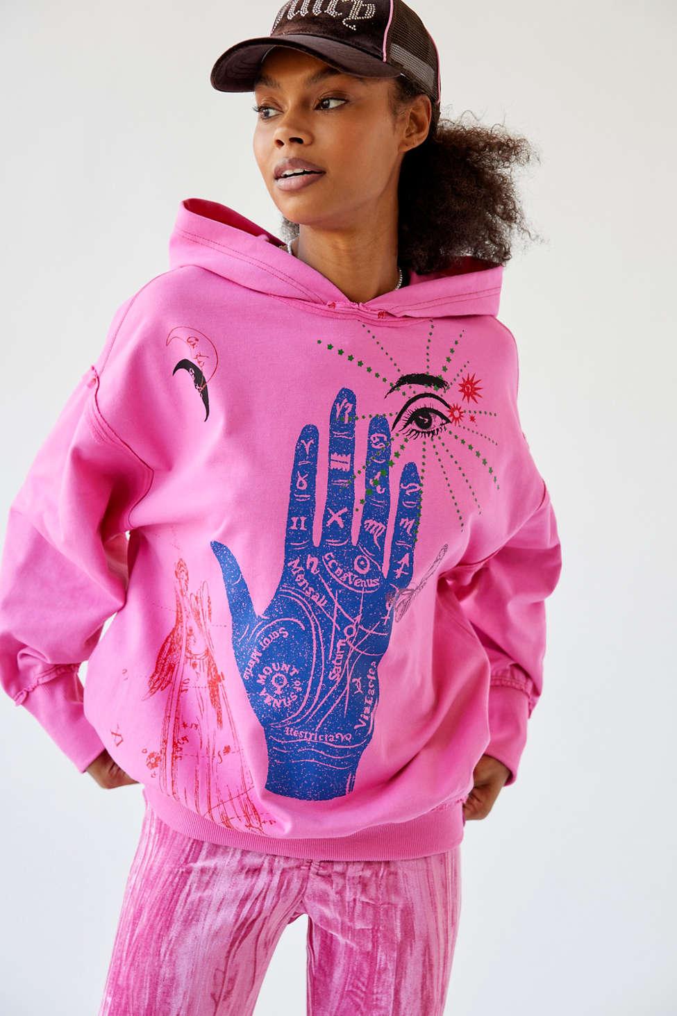 Urban Outfitters Uo Nate Palmistry Oversized Hoodie Sweatshirt in Pink ...