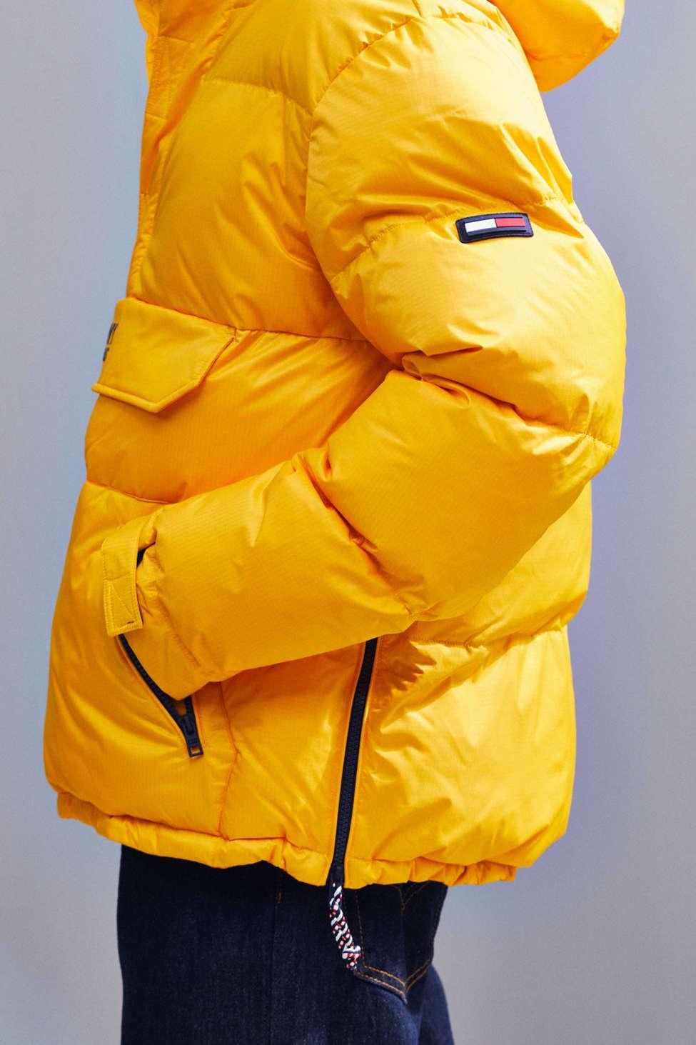 Tommy Hilfiger Padded Popover Puffer Jacket in Yellow for Men | Lyst
