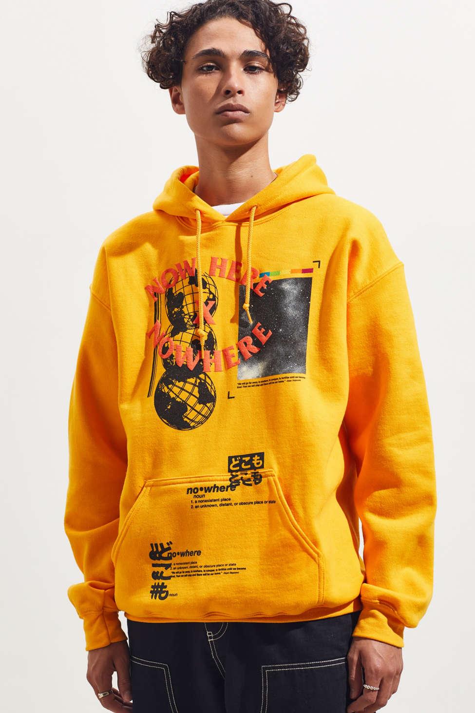 Urban Outfitters Nowhere Puff Print Graphic Hoodie Sweatshirt in Yellow for  Men | Lyst