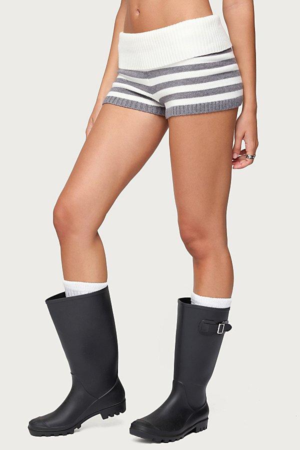 Edikted Saphi Striped Foldover Knit Shorts in Blue | Lyst Canada
