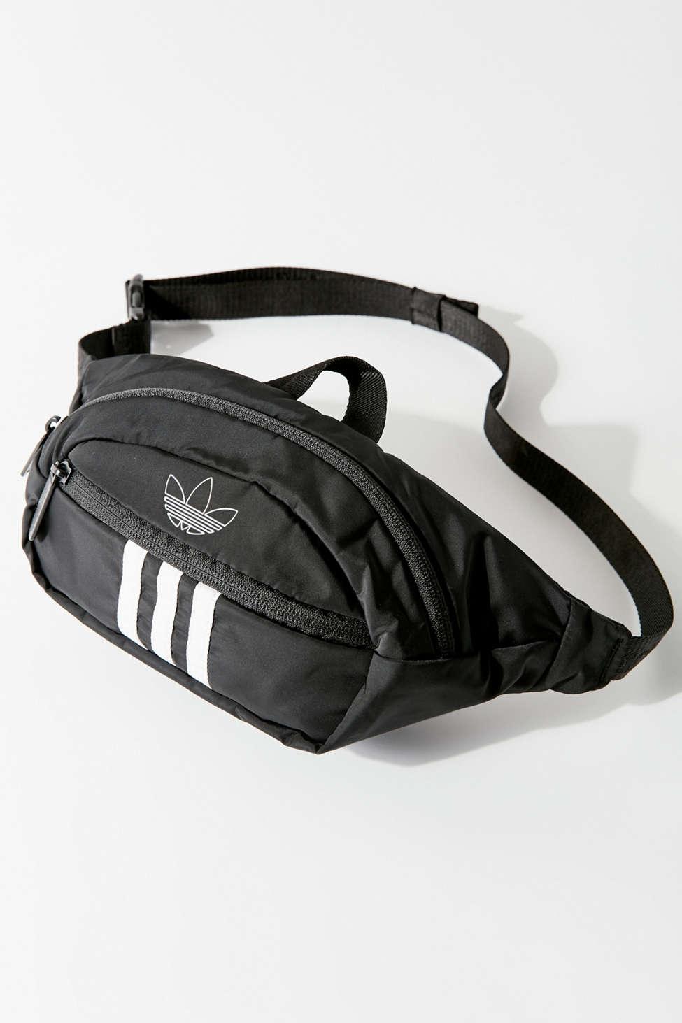 adidas Originals Synthetic National 3-stripes Waistpack in Black/White  (Black) | Lyst