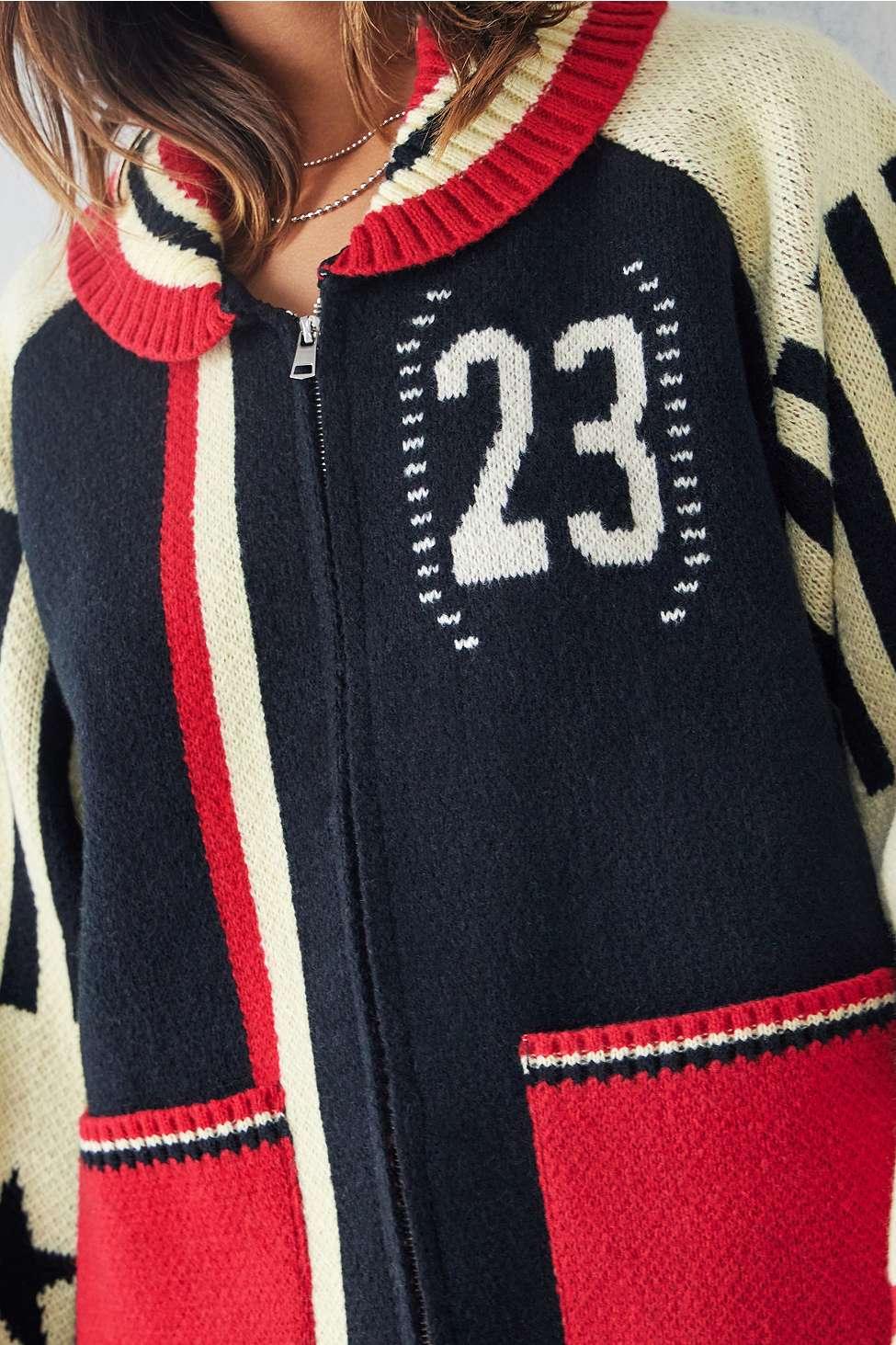 Jaded London Team 23 Motocross Knitted Zip-through Jacket in