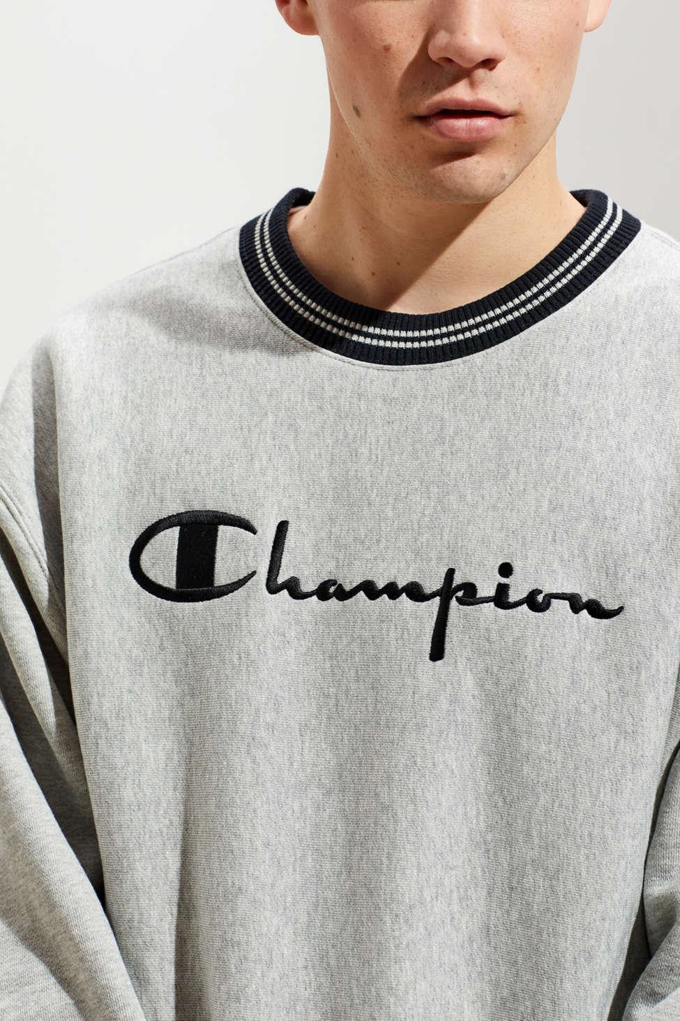 champion sports trim crew neck sweatshirt