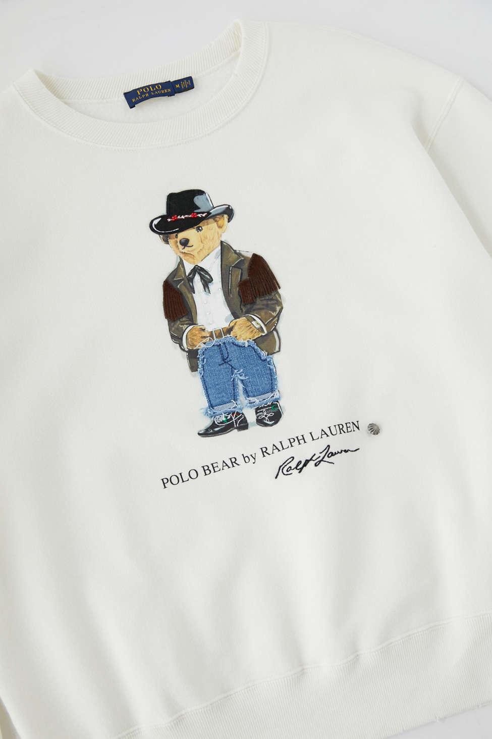 Polo Ralph Lauren Cowboy Bear Sweatshirt in White | Lyst