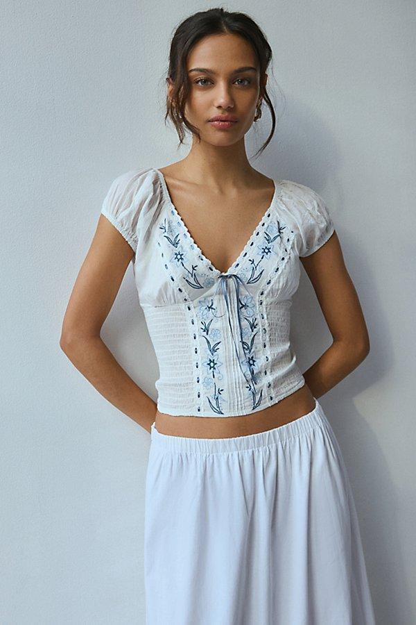 Kimchi Blue Nova Embroidered Blouse in Blue | Lyst Canada