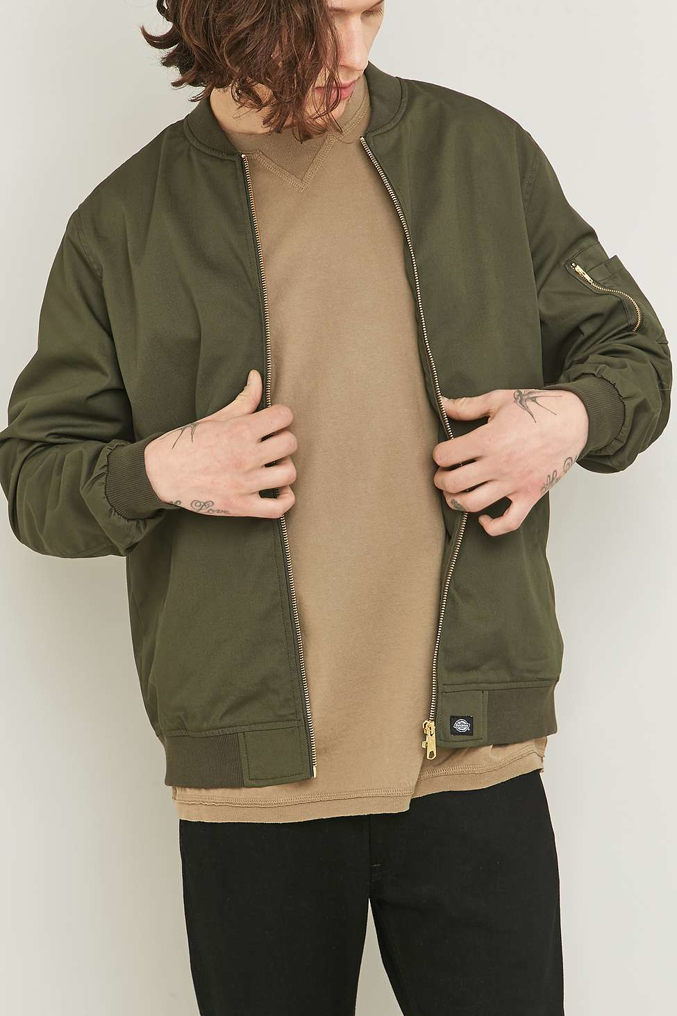 Dickies Hughson Dark Olive Bomber Jacket in Natural for Men Lyst