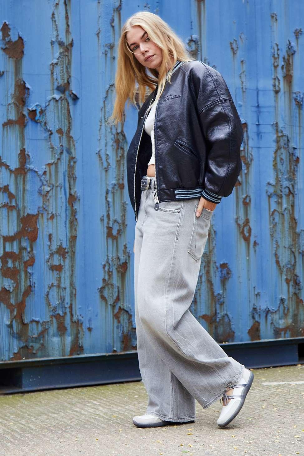 Iets Frans Denim Varsity Jacket Iets Embossed Varsity Jacket In