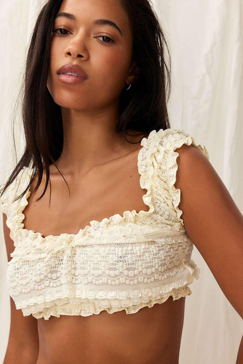 Tan lace bralette sale