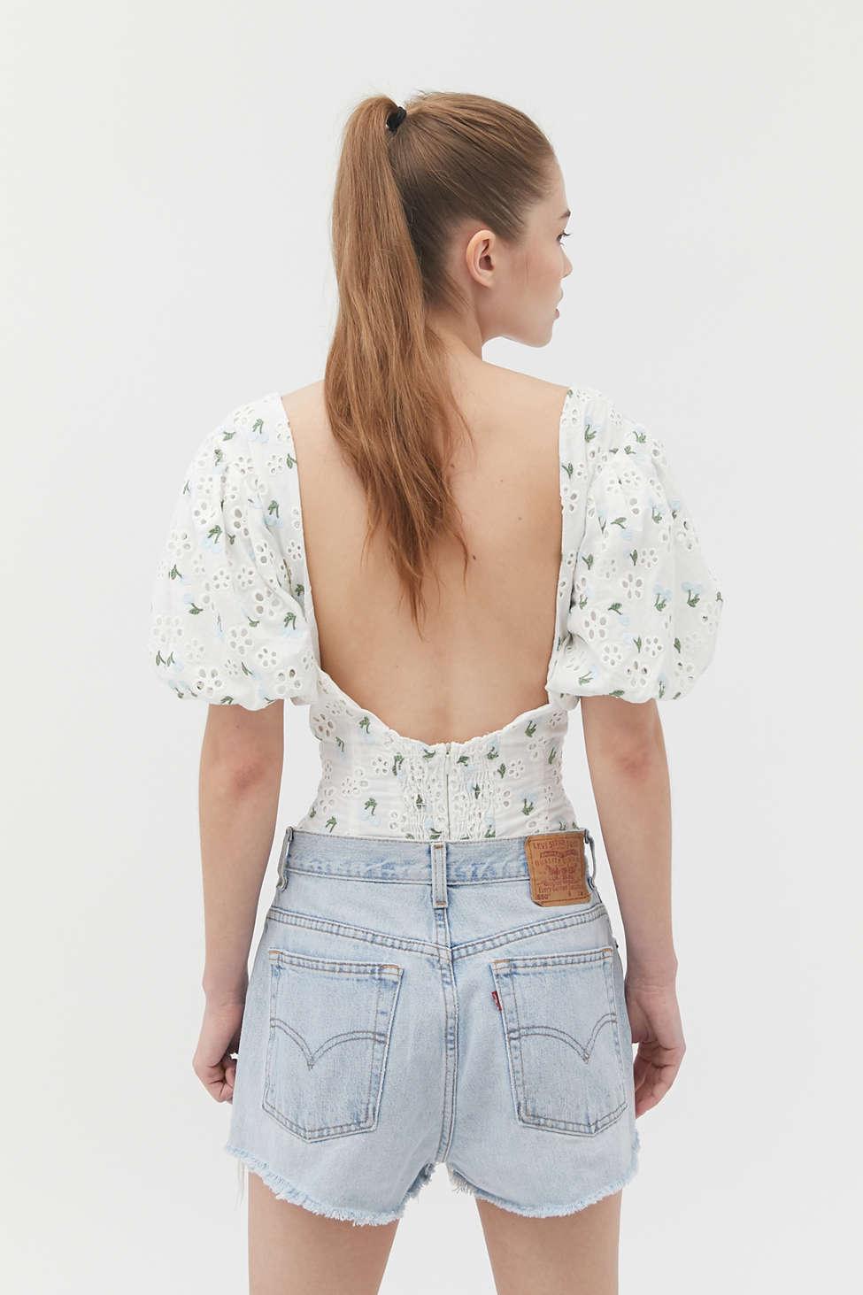 For Love Lemons Wild Cherry Lace Up Bodysuit Lyst