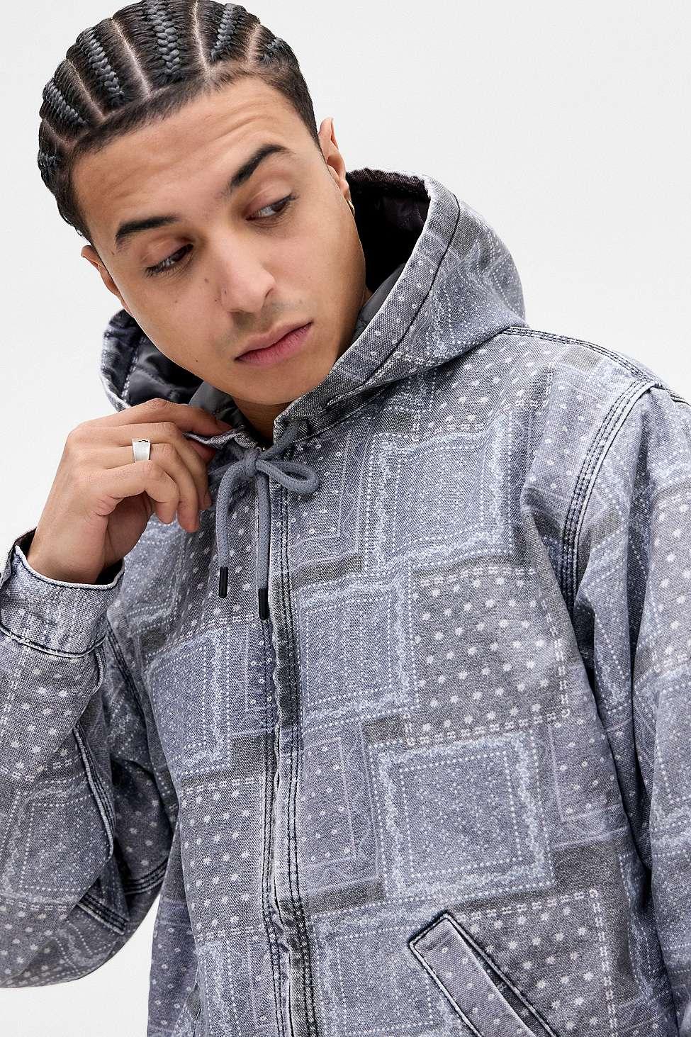 BDG Rex Bandana Canvas Skate Hoodie S At Urban Outfitters in Grey