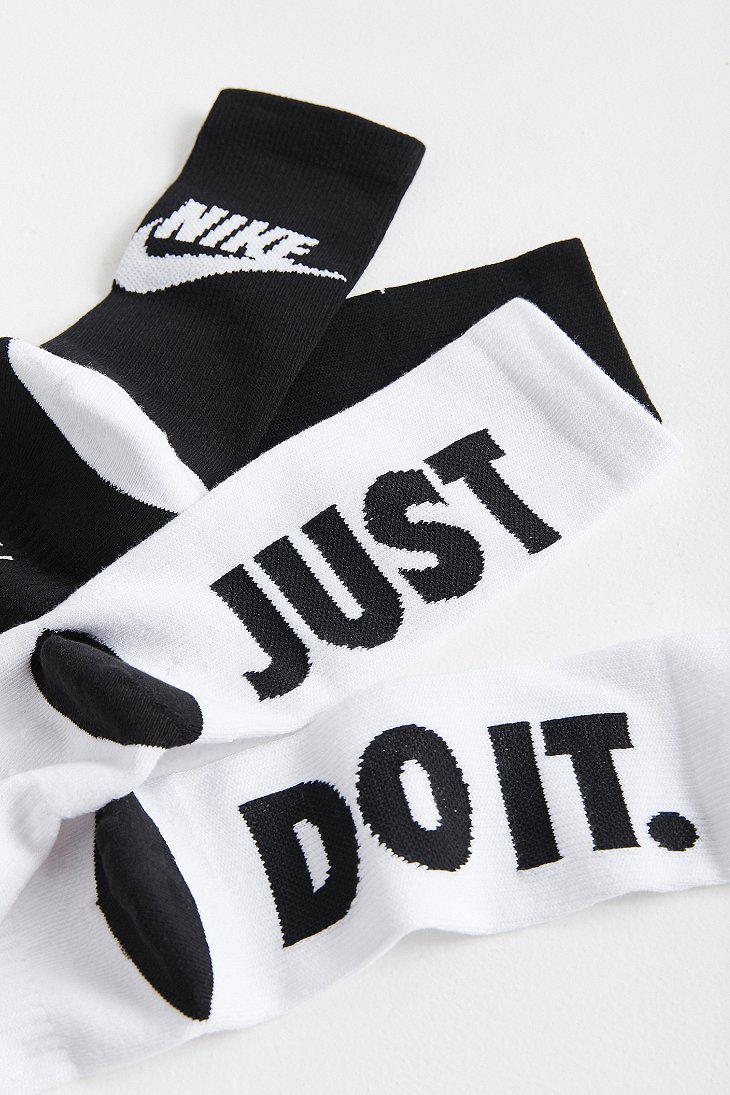 Nike Nike Just Do It Crew Sock 2-pack in Black Lyst