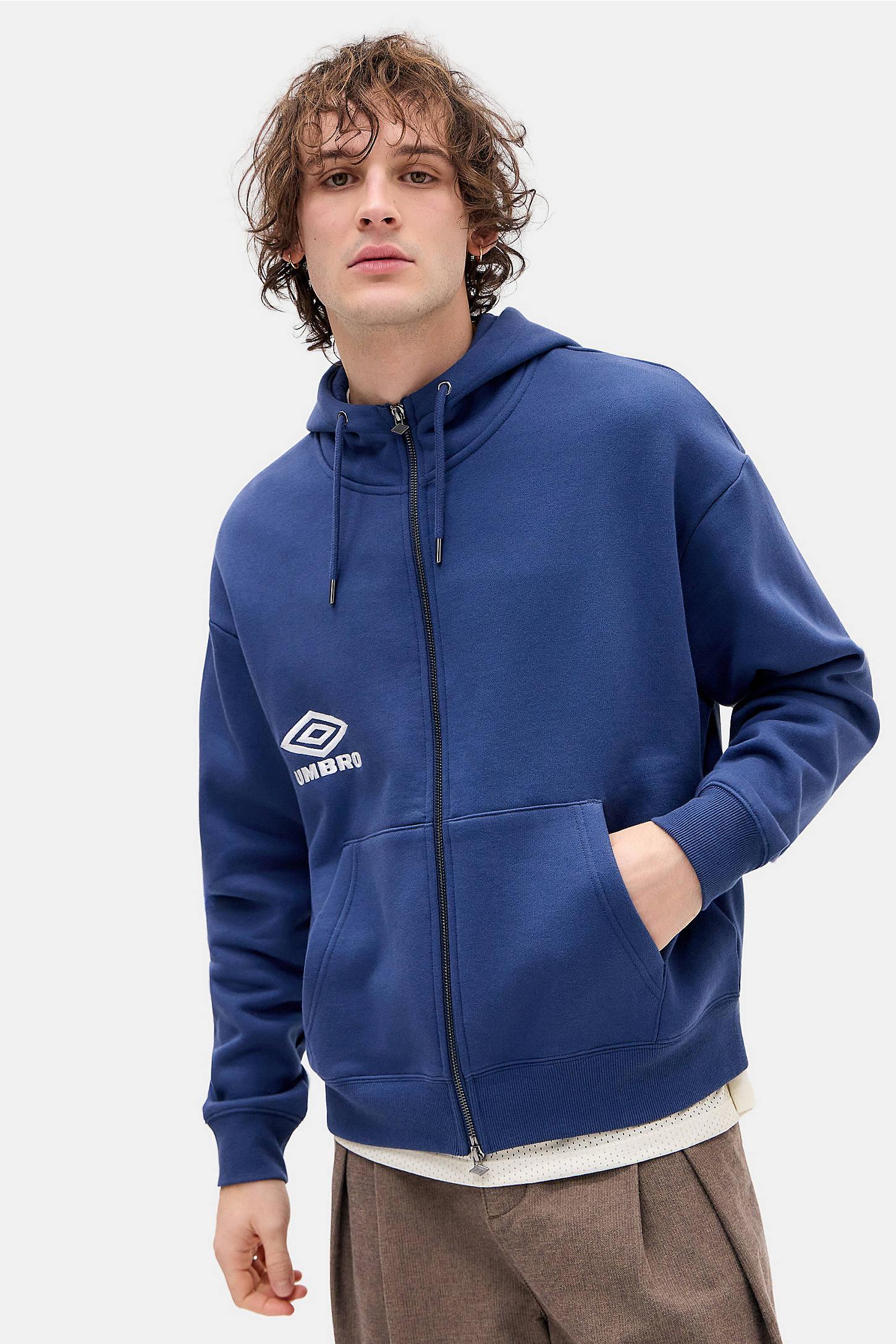 Aooo × umbro ZIP HOODY Navy L Umbro Uo Exclusive Navy Zip-through Hoodie in Blue for Men | Lyst UK