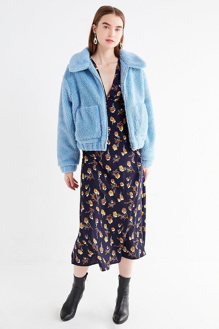 uo cropped teddy jacket