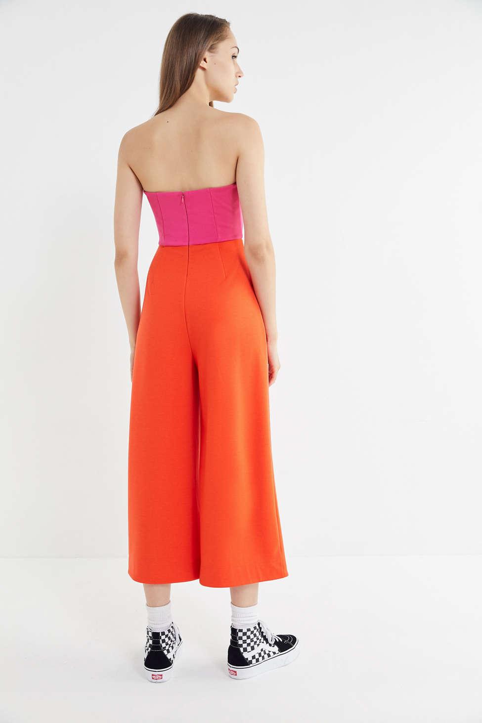 strapless cutout jumpsuit