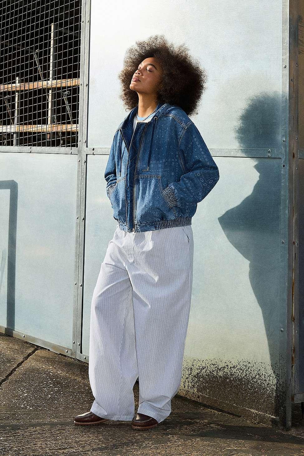 Jean Jacket Blue Bandana Jacket Womens BDG Daria Bandana