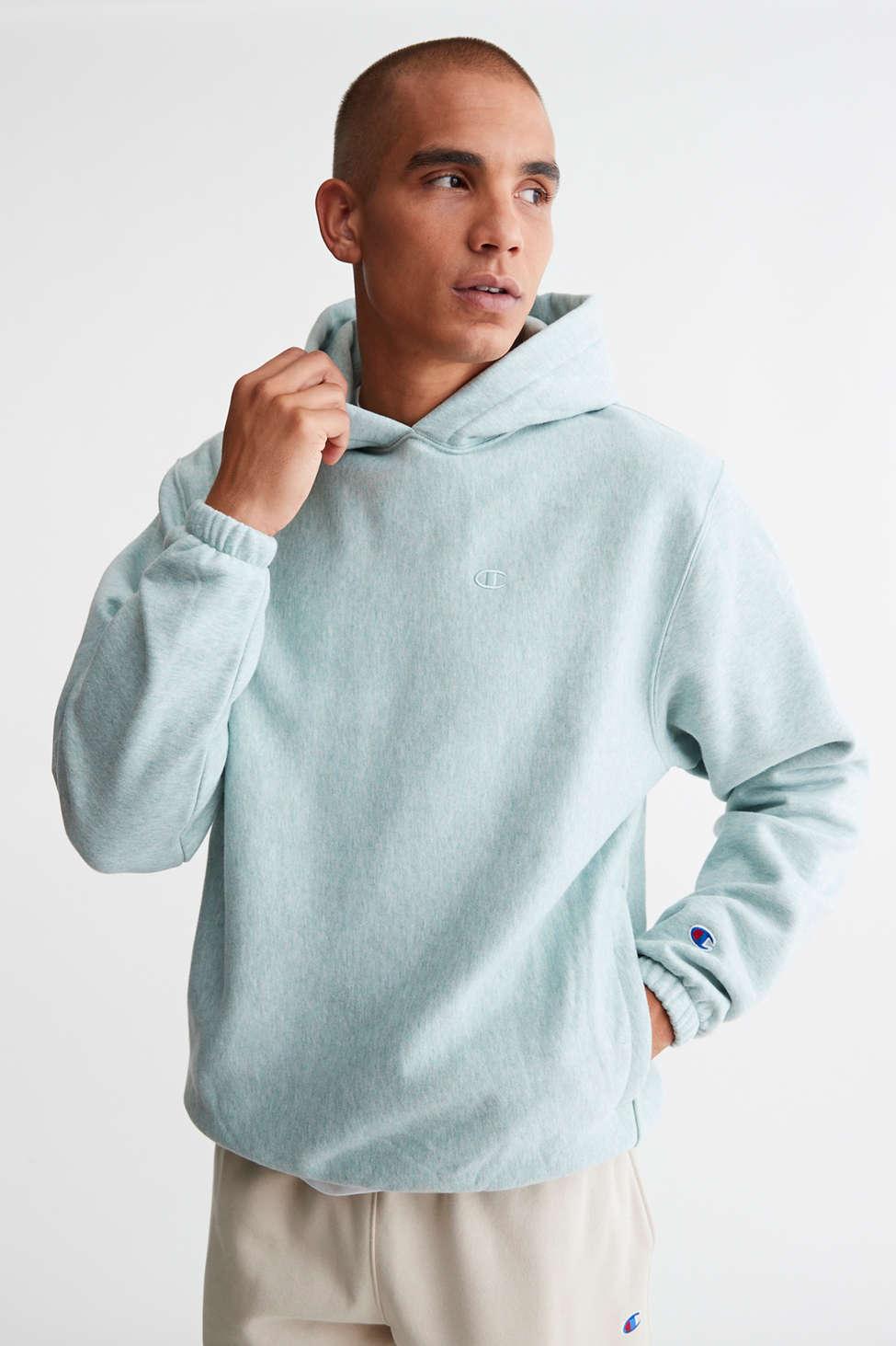 Champion Uo Exclusive Reverse Weave Open Hem Hoodie Sweatshirt in Blue for  Men | Lyst
