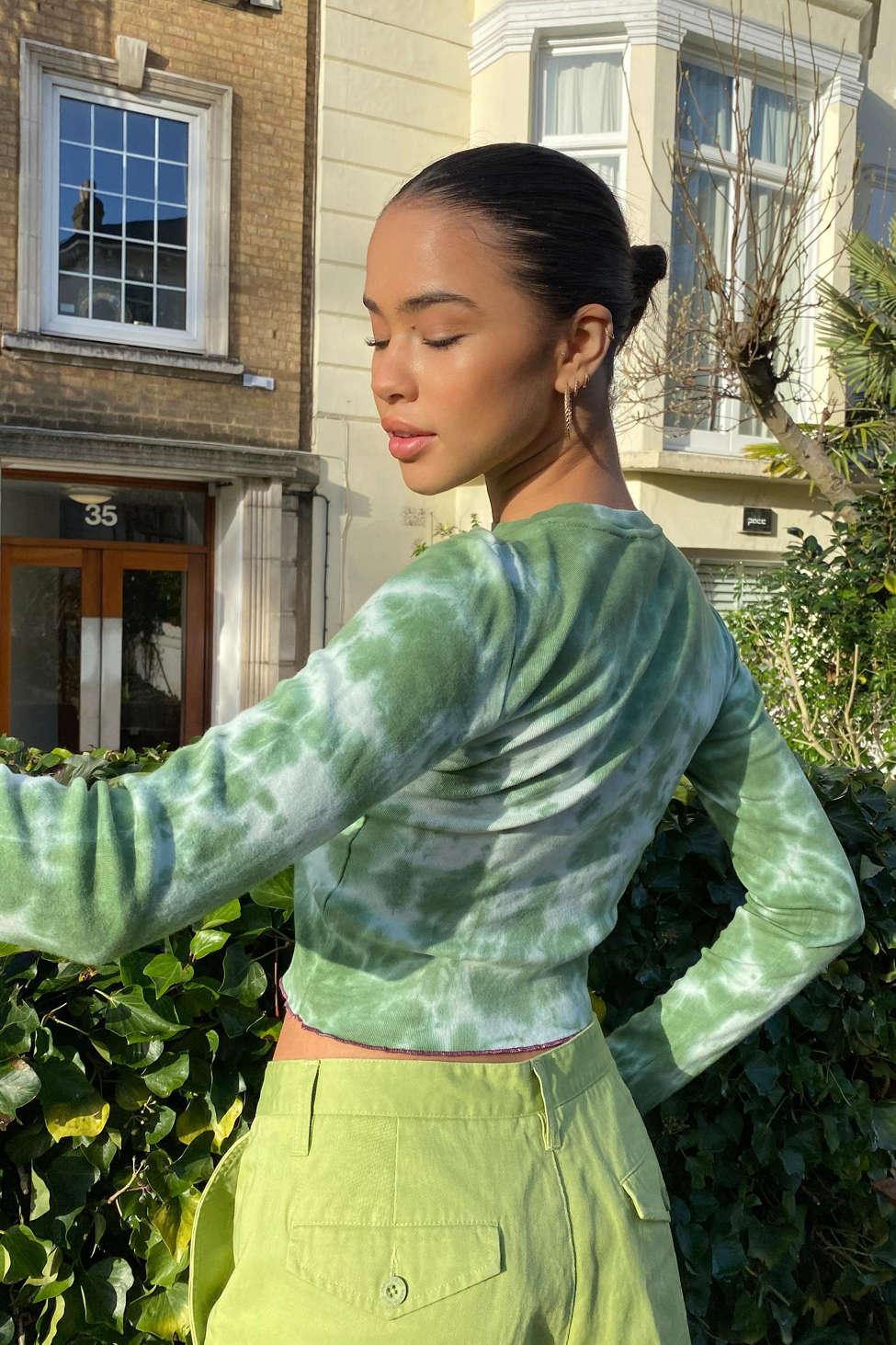 Long Sleeve Peace Love Tie-dye Lettuce 