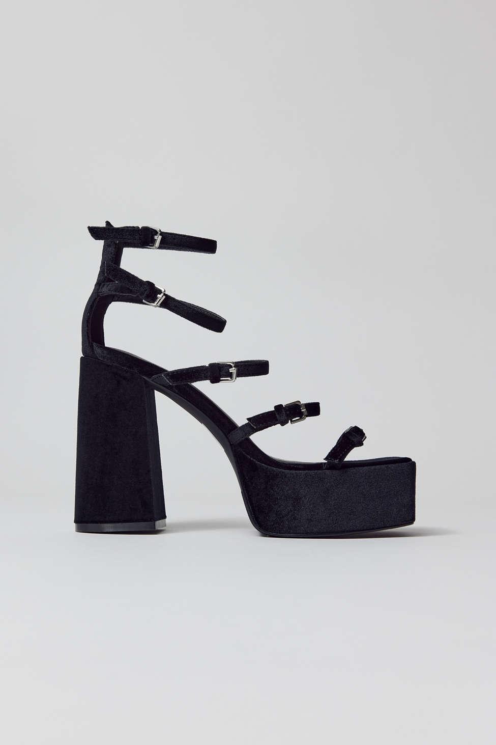 Pleaser DELIGHT-669 Black Strappy Platform Heels