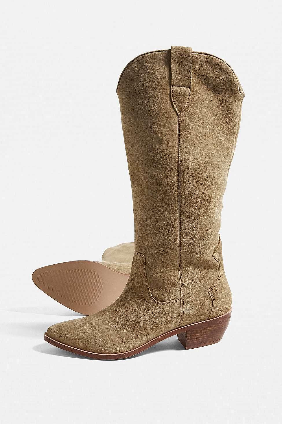 Urban Outfitters Uo Sierra Suede Taupe Western Boots in Blue Lyst UK
