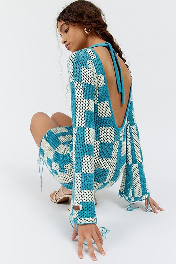 Honor The Gift Crochet Mini Dress in Blue | Lyst