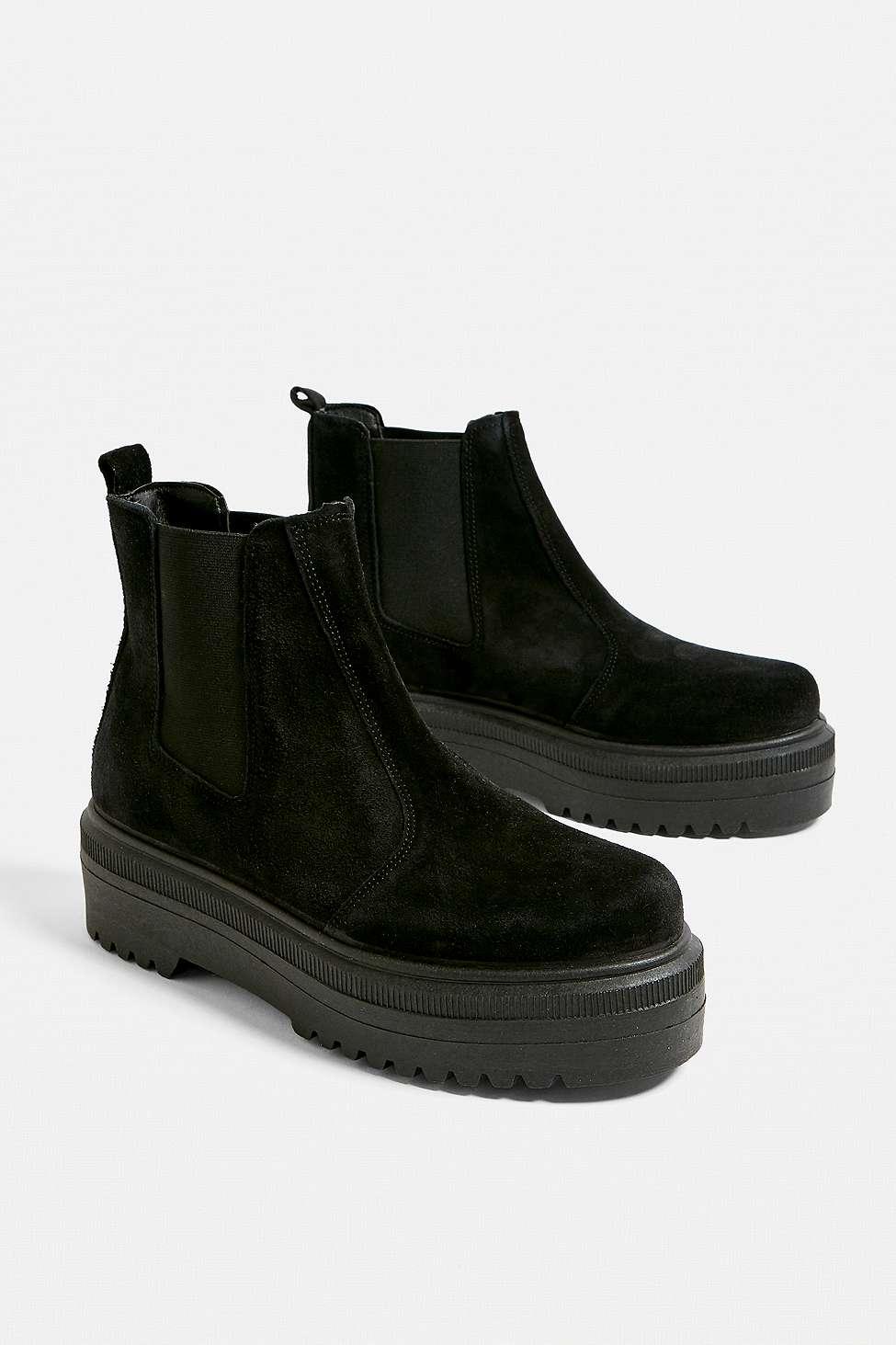 suede platform chelsea boots