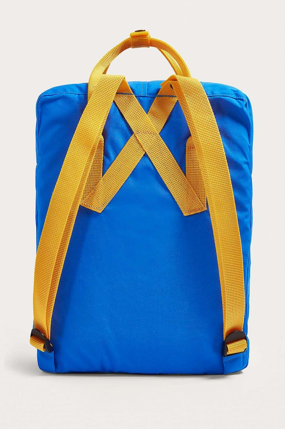 kanken blue and yellow
