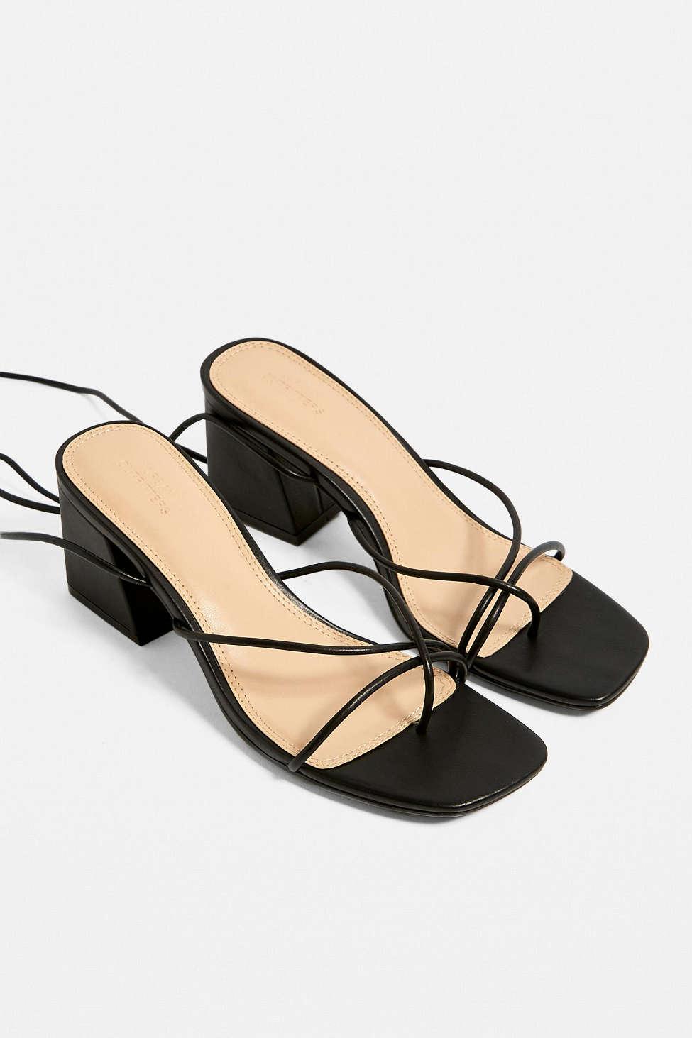 Urban Outfitters Uo Ana Strappy Heeled Sandal in Black | Lyst