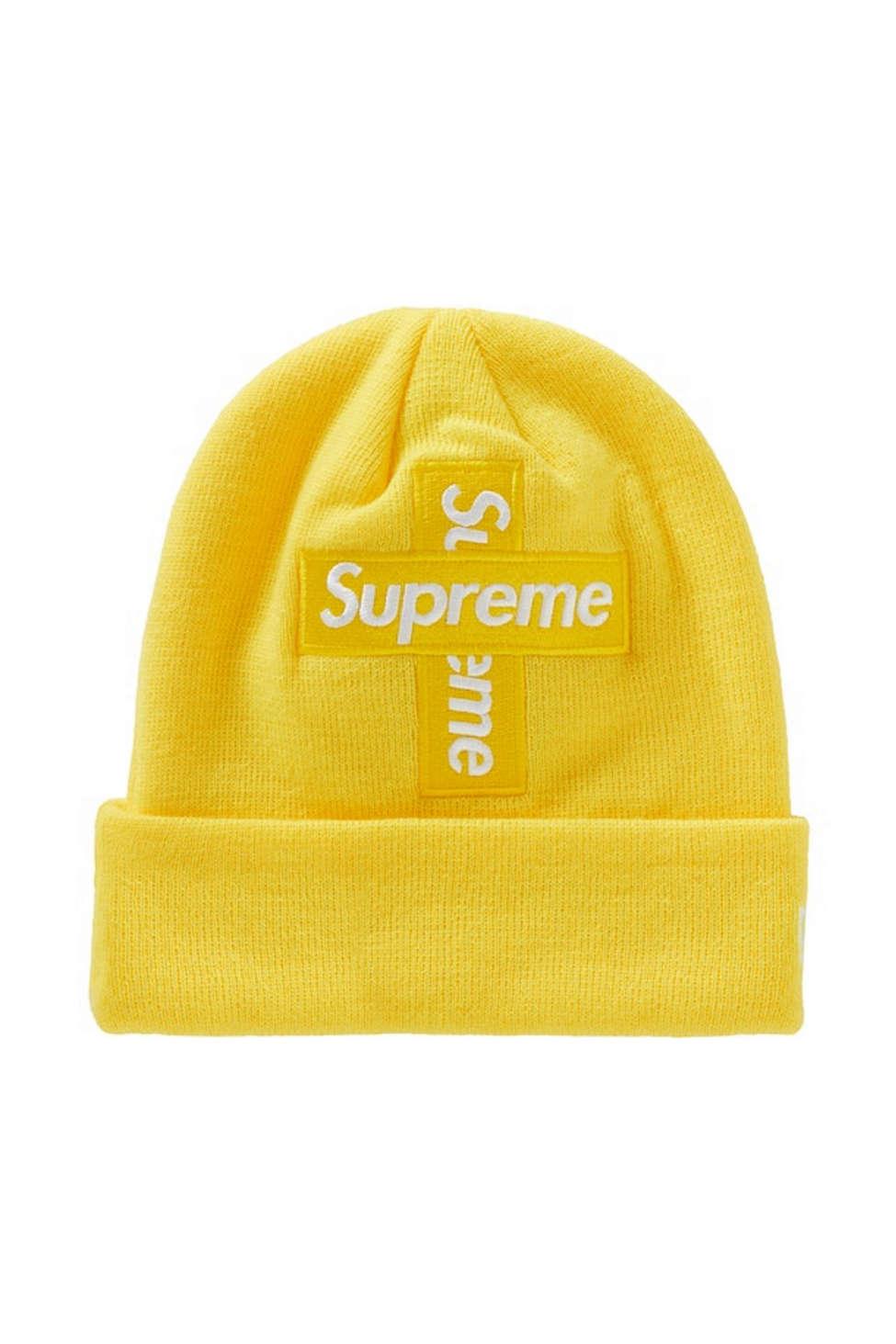 Supreme New Era Cross Box Logo Beanie in Yellow for Men