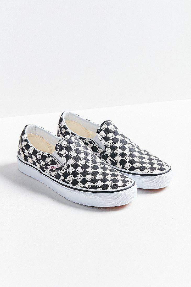 vans peanuts slip on checkerboard