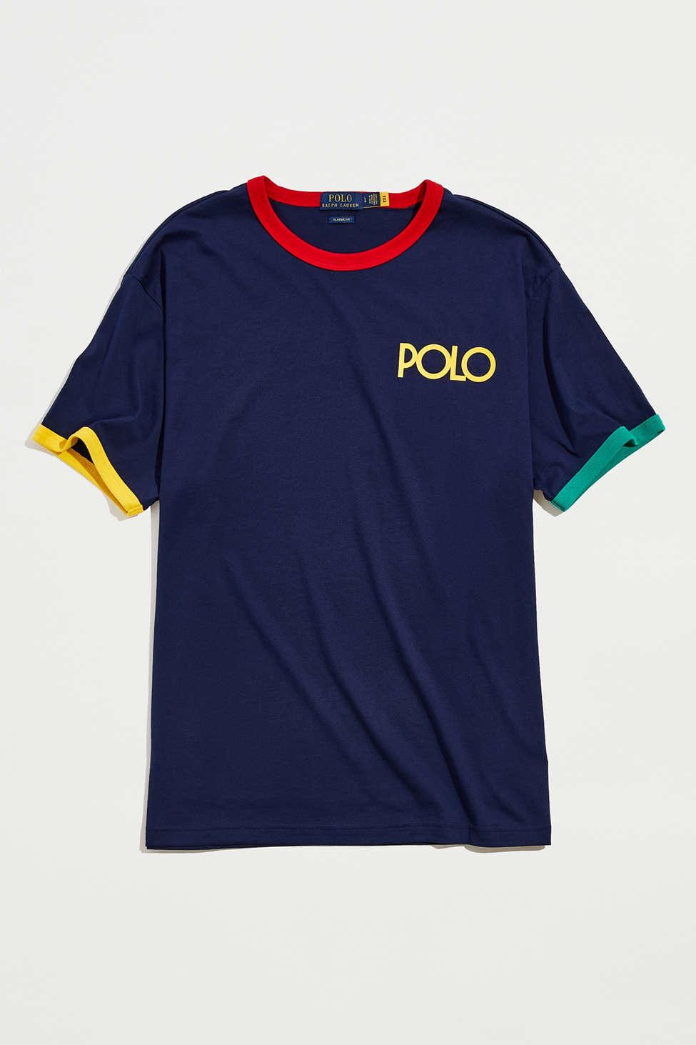 Polo Ralph Lauren Logo Ringer Tee in Blue for Men | Lyst
