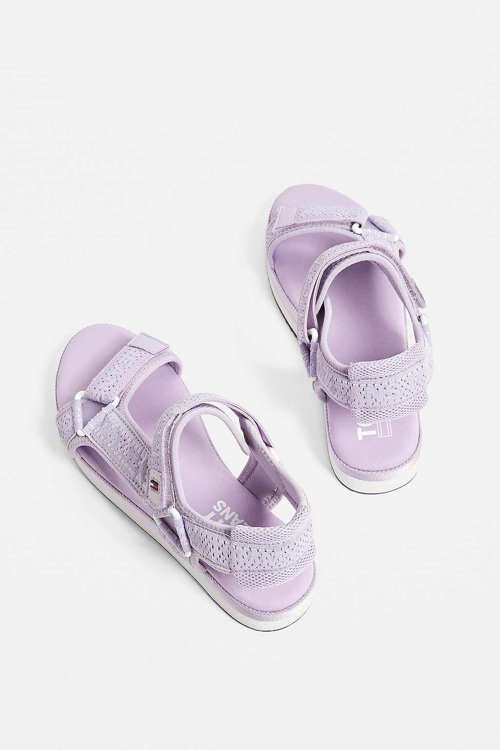 tommy hilfiger lilac mesh web sporty sandals