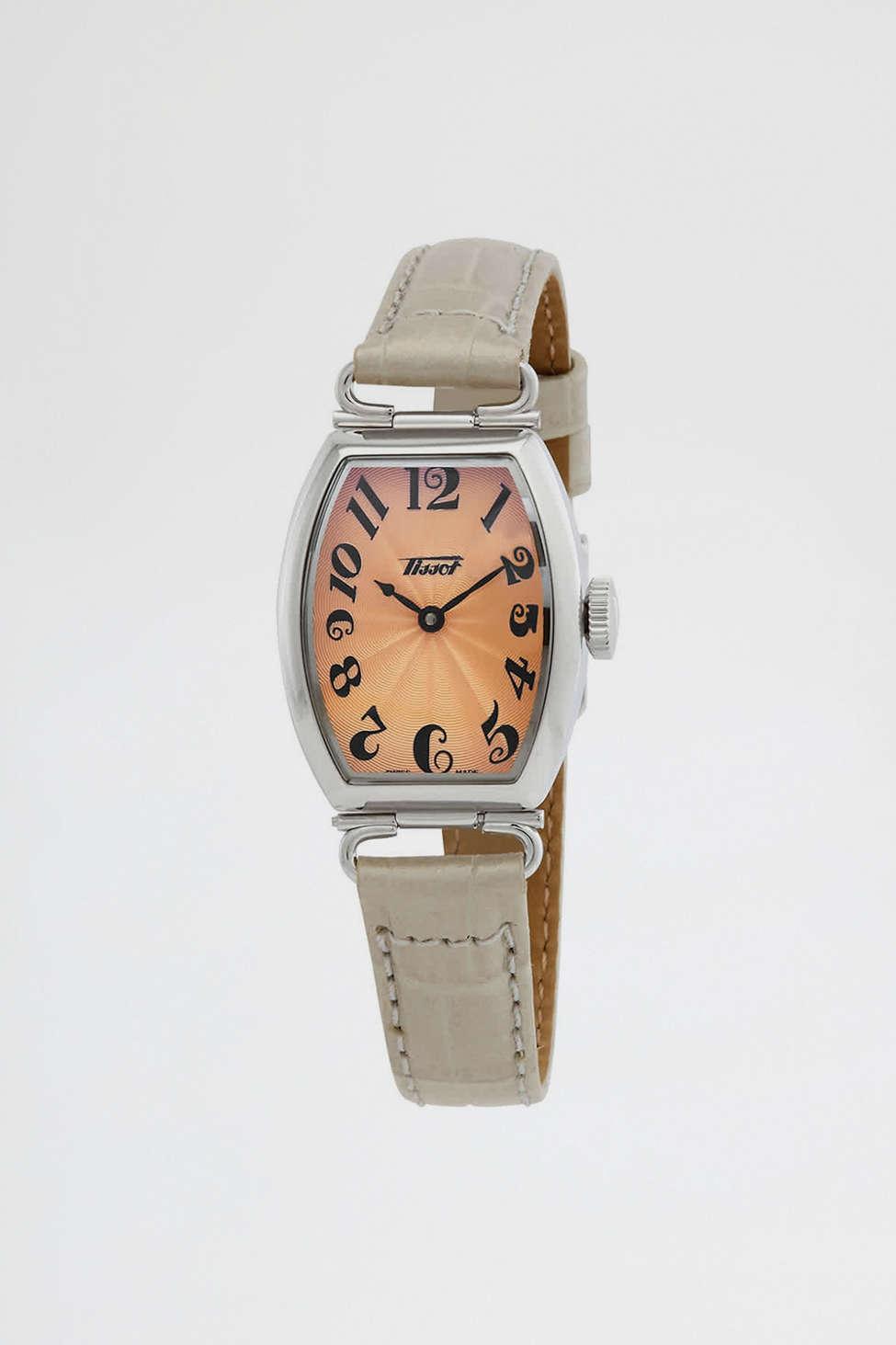 Tissot Heritage Quartz Silver Tone Watch In Cream at Urban