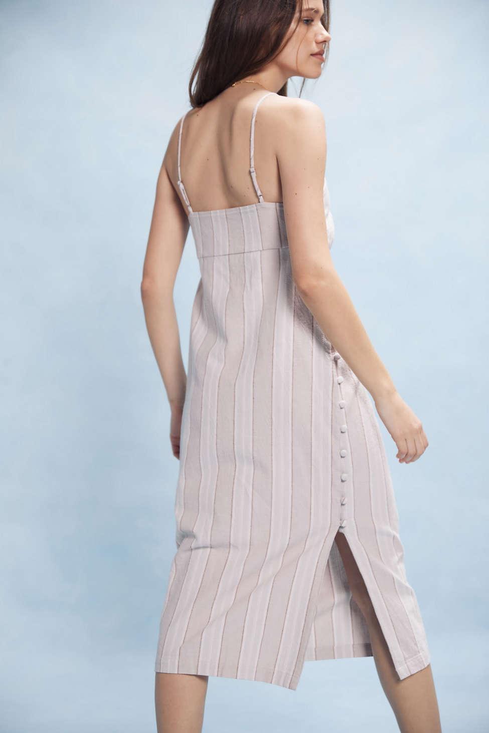 linen midi slip dress