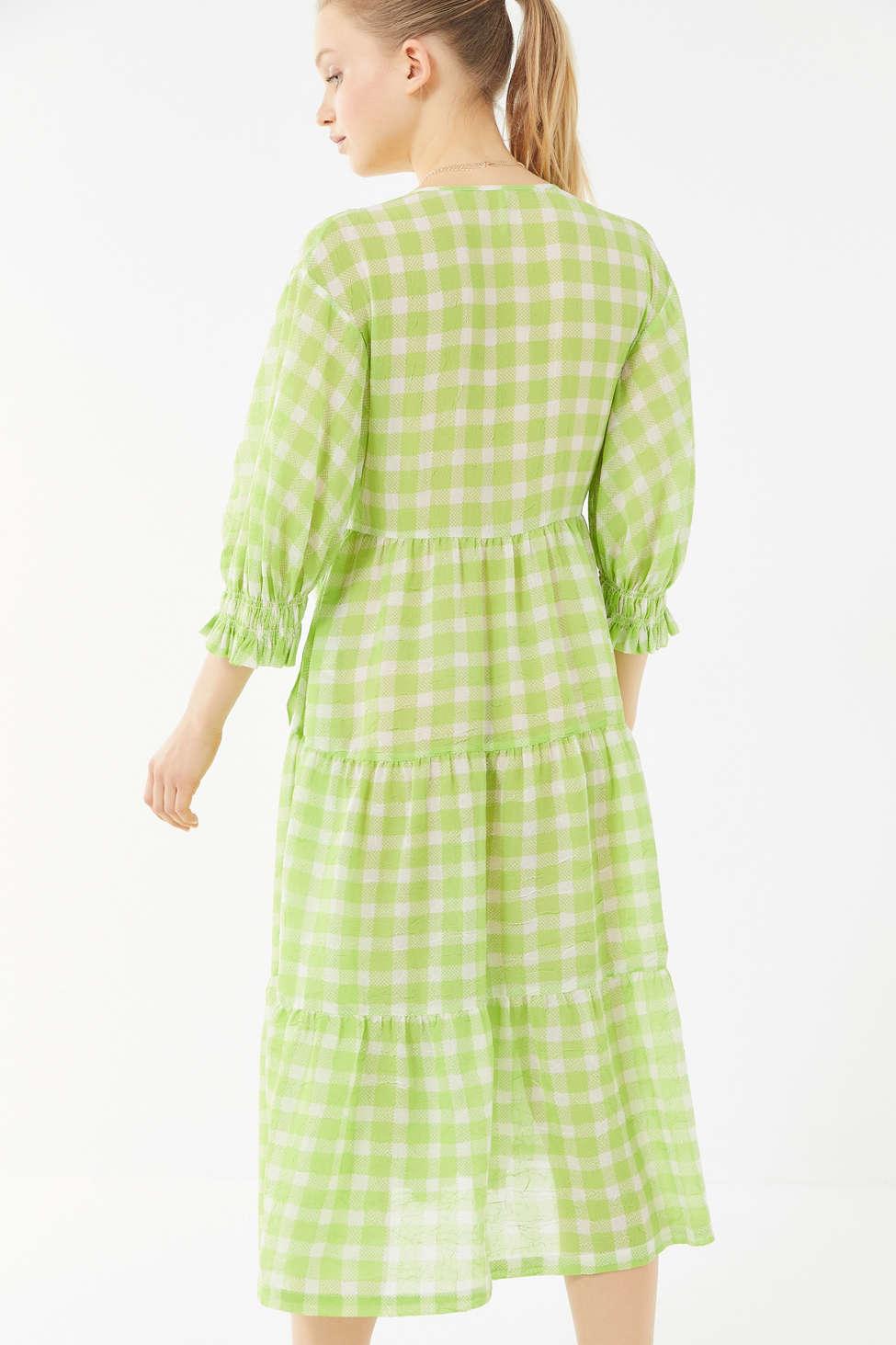 urban outfitters green wrap dress