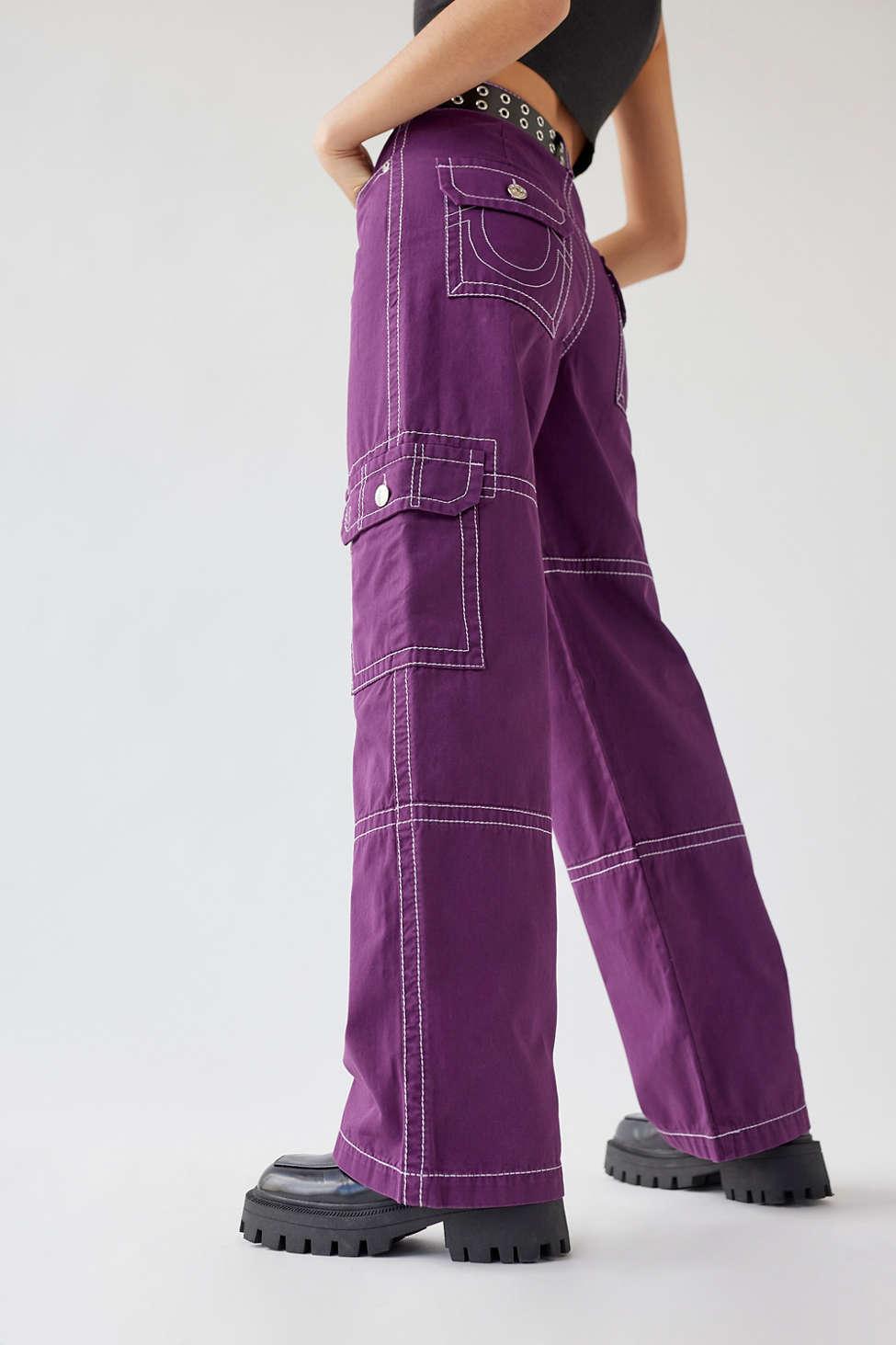 True Religion Uo Exclusive Cargo Jean in Purple | Lyst
