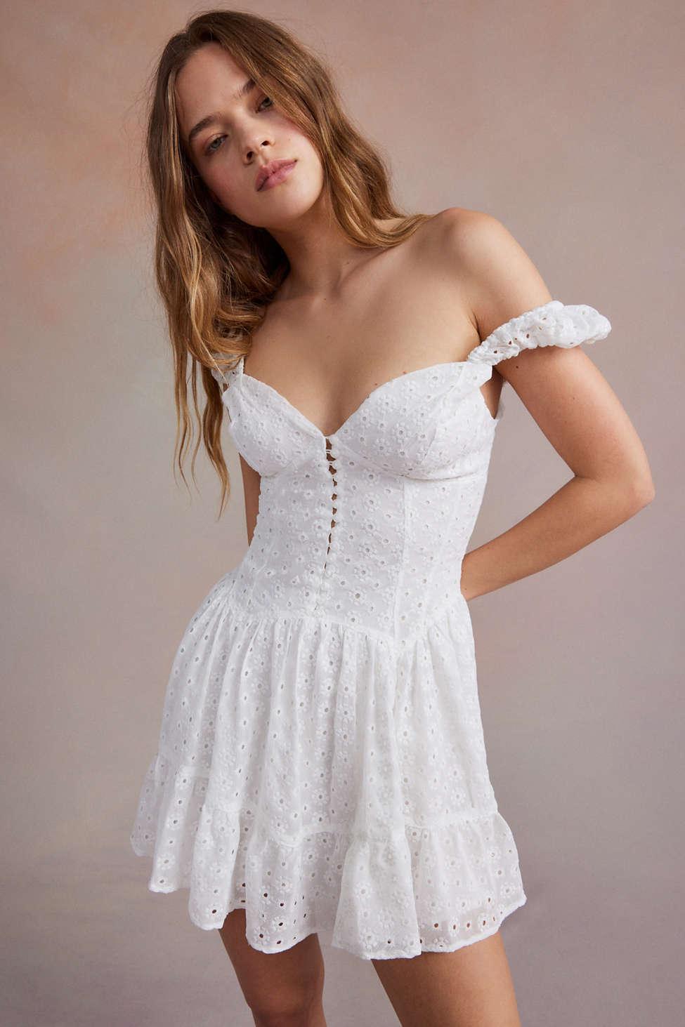 Kimchi Blue Leilani Eyelet Mini Dress in White | Lyst Kimchi Blue Leilani Eyelet Mini Dress in White | Lyst