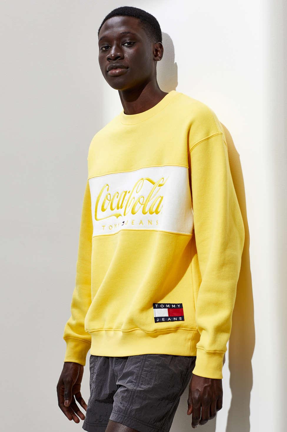 Tommy Hilfiger Denim Tommy X Coca Cola Logo-print Cotton-blend Sweatshirt  in Primrose Yellow (Yellow) for Men - Lyst