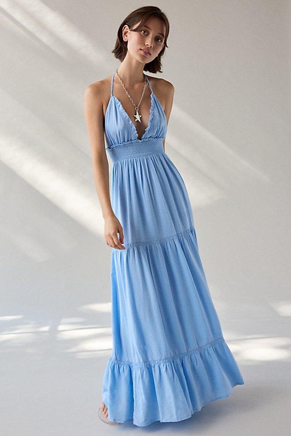 blue star dress Baby Girl Summer Blue Lace Mesh Star Pageant Princess Party Dress main image 0