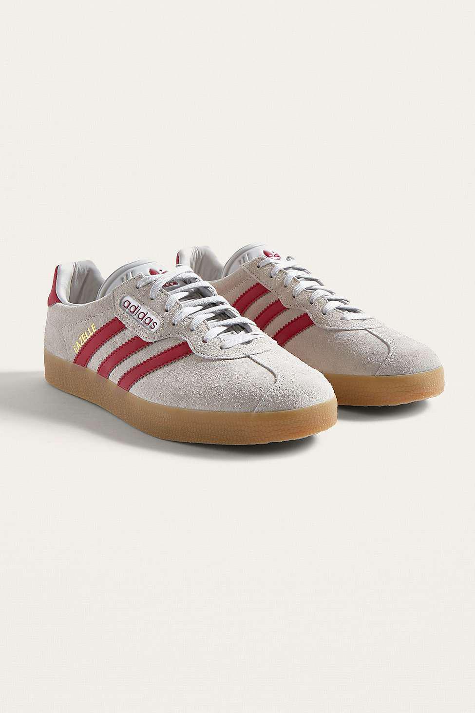 adidas Gazelle Super Grey And Red Trainers in Grey for Men | Lyst UK