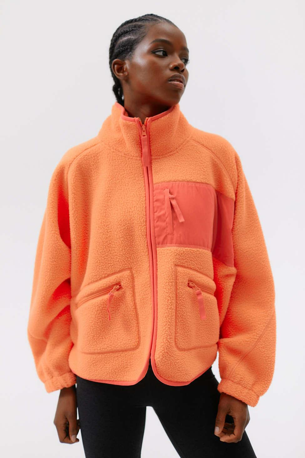 Urban Outfitters Uo Stormie Plush Fleece Jacket in Orange | Lyst