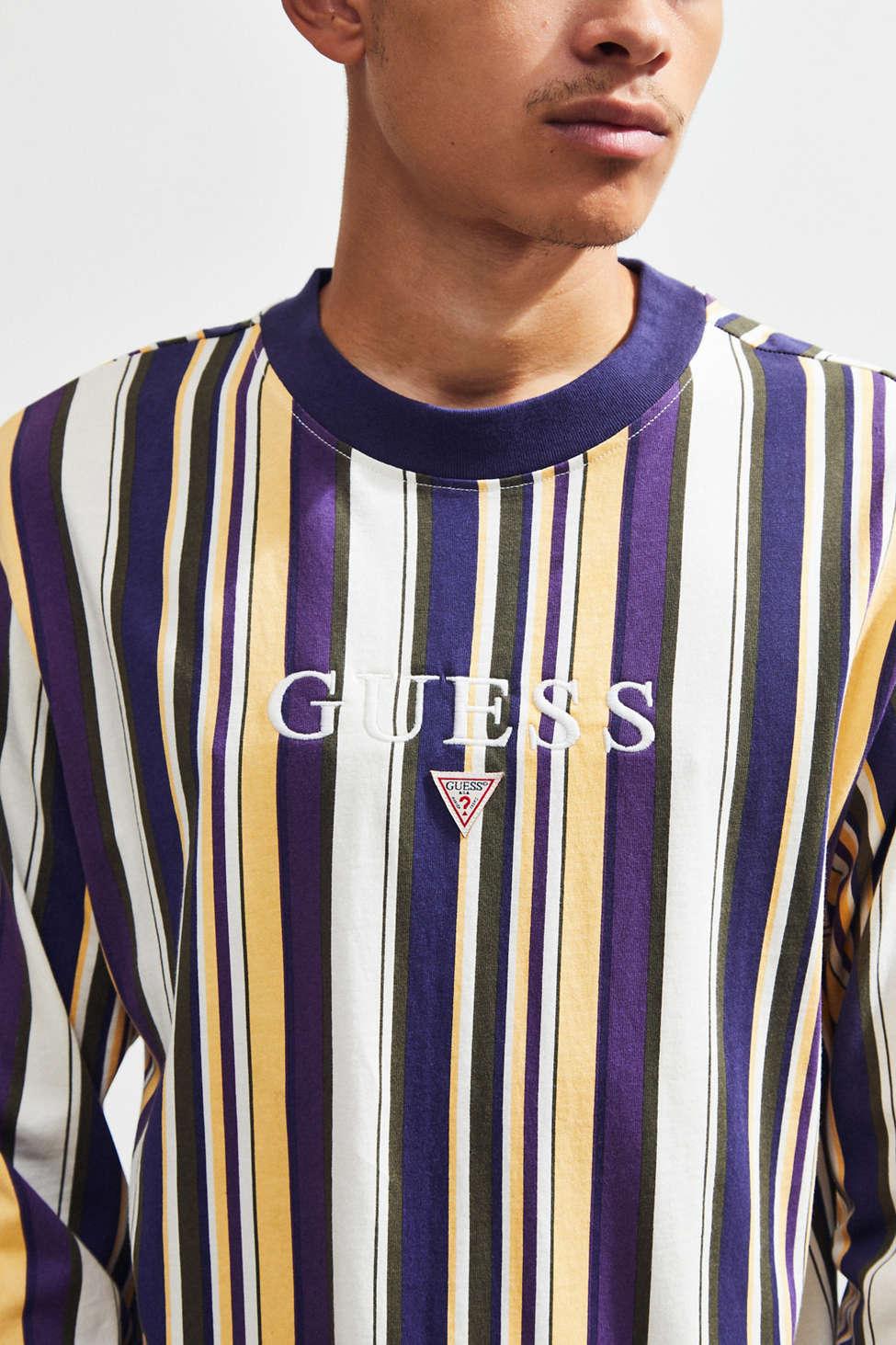 guess hudson stripe long sleeve tee