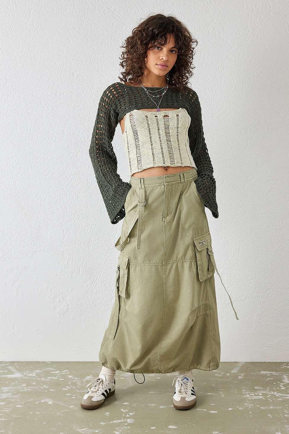 Urban Outfitters Uo Green Strappy Cargo Maxi Skirt Lyst UK